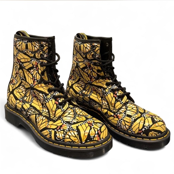 Dr. Martens Shoes - Dr. Martens 1460 Butterfly Print Suede Lace-Up Boots Combat NEW, Retro Fairycore